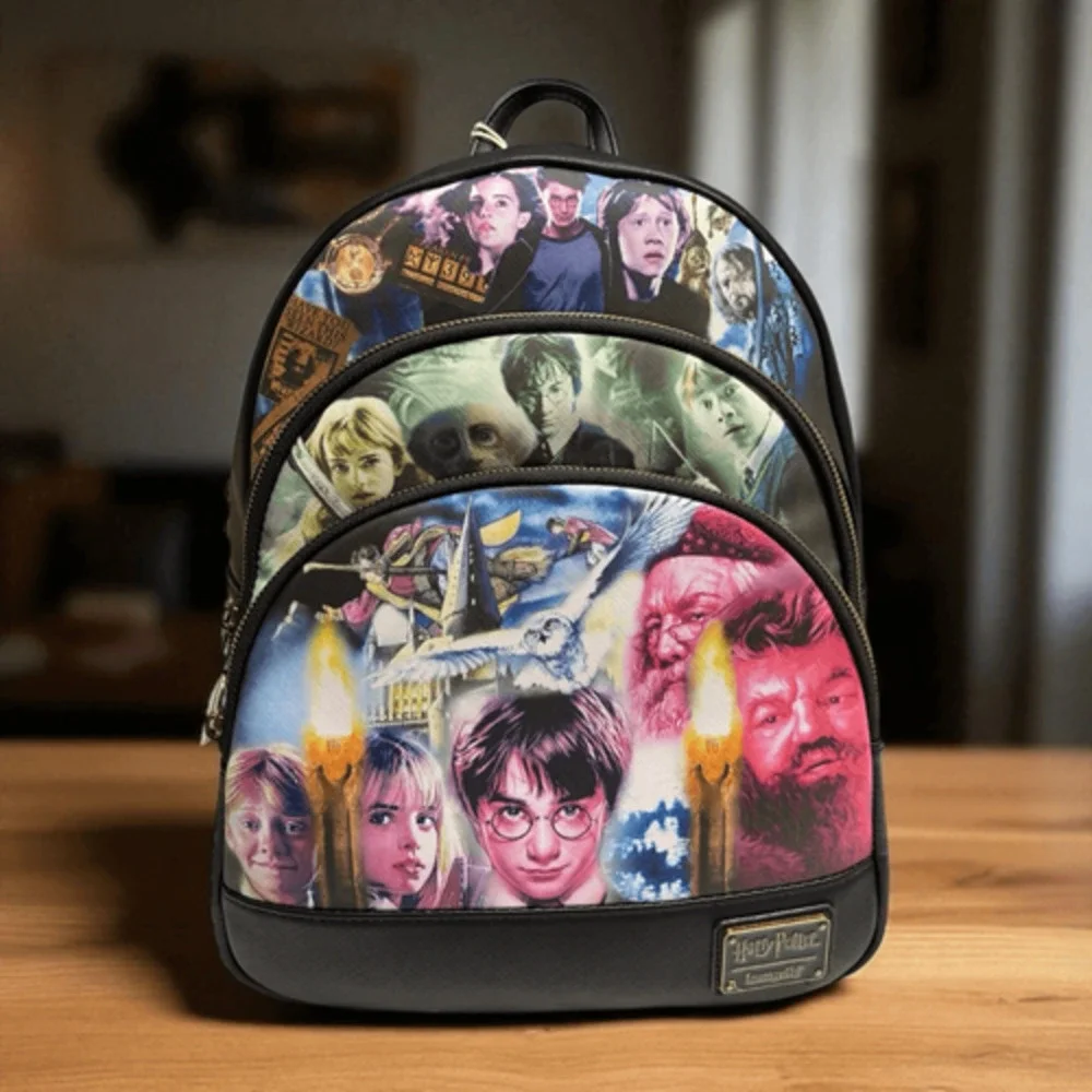 Loungefly Harry Potter Trilogy Triple Pocket Mini Backpack NWT